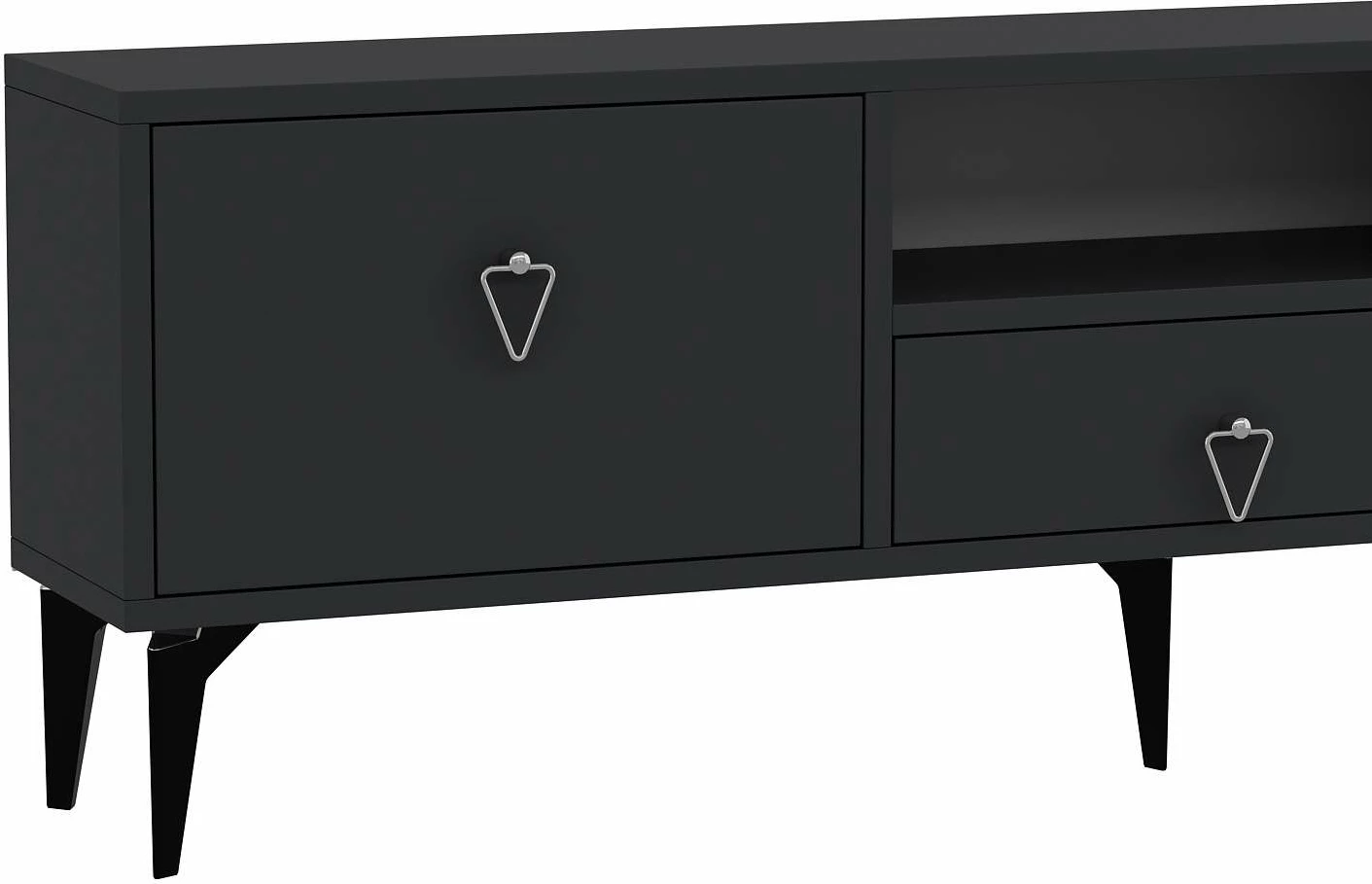 Komodë TV Skye Decor, 1302-DROP-1, antracit, argjend