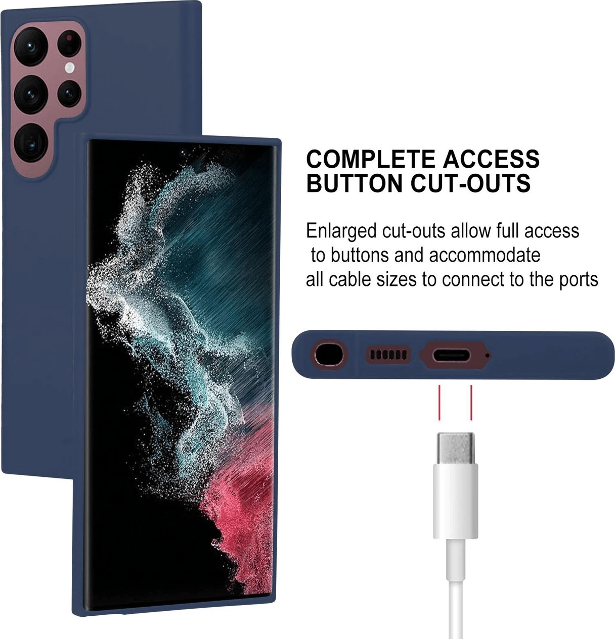 Mbështjellës Goospery Soft Feeling Silicone 17690 për Samsung Galaxy S23 Ultra 5G, blu e errët