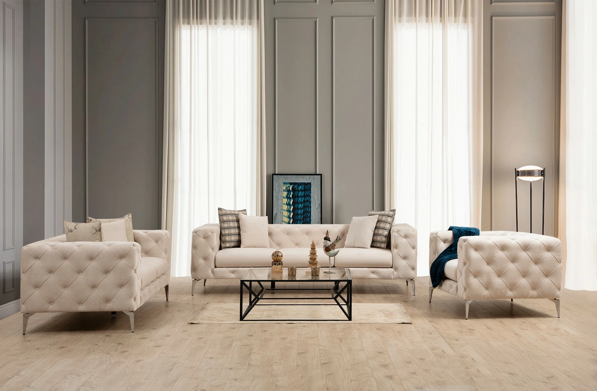 Karrige krahu Atelier del Sofa, Como, ecru