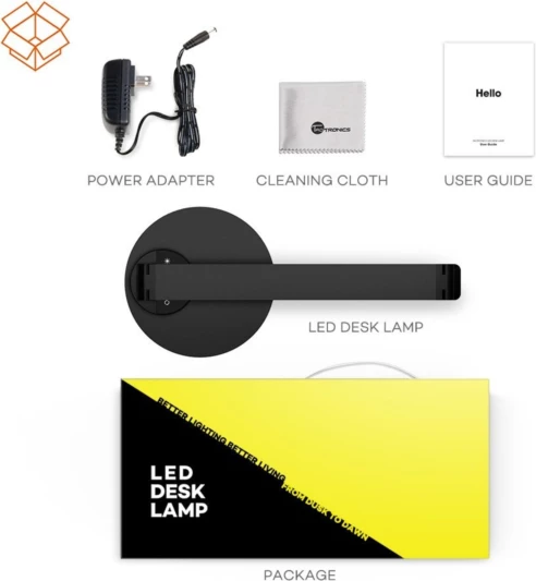 Llambë tavoline LED TaoTronics TT-DL19 9W me 5 nivele ndriçimi, 5 moda ngjyre, USB 5V/1A, e zezë