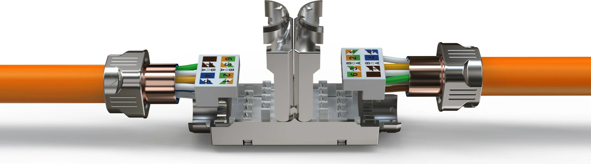 Konektor rrjetit Digitus Cat6a, për terren, 500 MHz, çelik inox