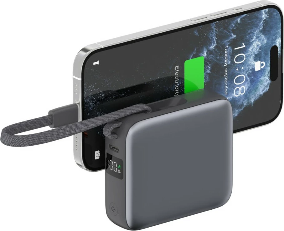 Powerbank 4smarts Pocket Dual Cord 10000mAh 22.5W spacegrau