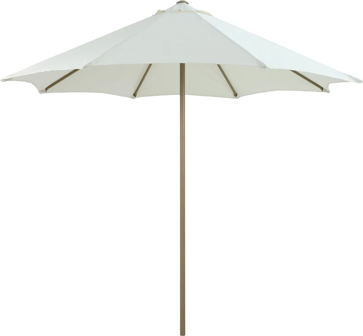 Çadër profesionale për oborr Mawoo, metal-alumin, shtyllë një pjesë, ngjyrë e bardhë-rërë, D250x235cm