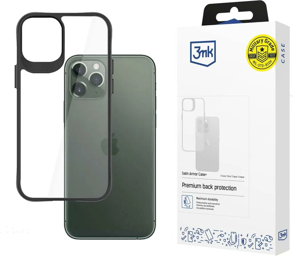 Mbështjellës 3mk Satin Armor Case+ për iPhone 11 Pro, Transparent