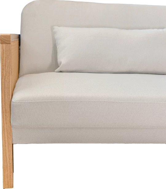 Divan-krevat Ammos, 3 vende, ngjyrë e bardhë e çelët, 196x82x81cm