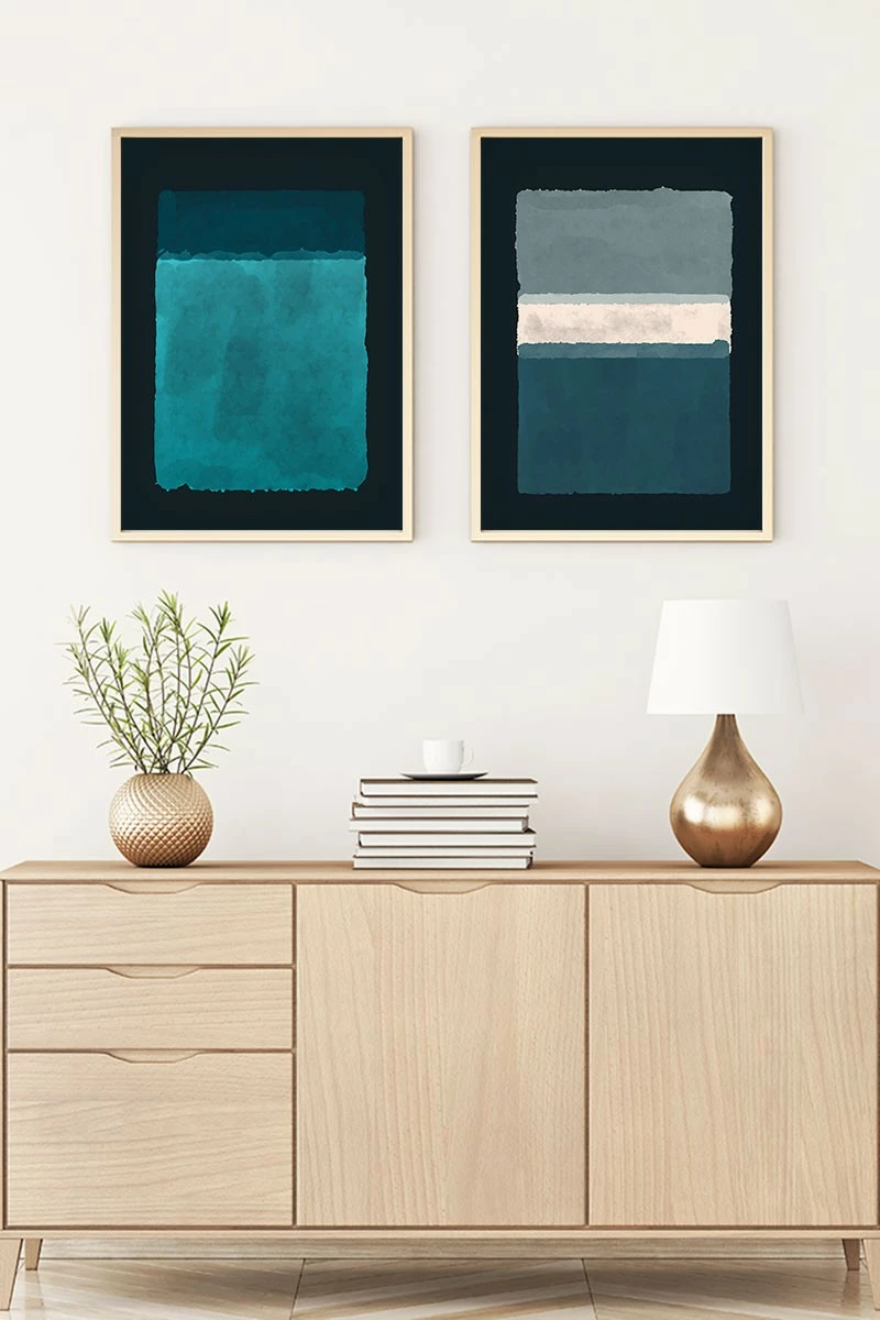 Pikturë dekorative me kornizë, MDF, 2 copë, Wallity, Huhu90, 30x40cm
