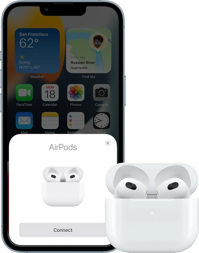 Kufje Apple AirPods (3rd generation), Wireless, Mbështjellës Lightning, Bardhë