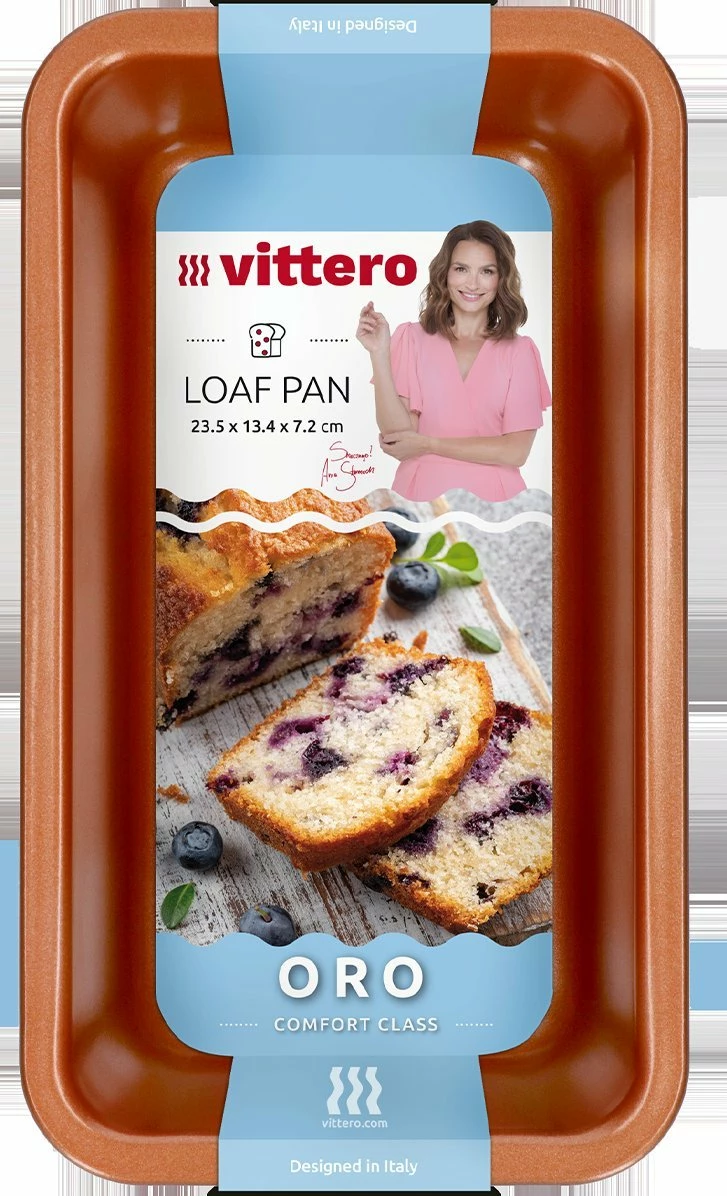 Kallëp pjekjeje Vittero Oro loaf pan 23.5x13.4x7.2 cm, çelik karboni, shtresë non-stick XYNFLON, ngjyrë ari