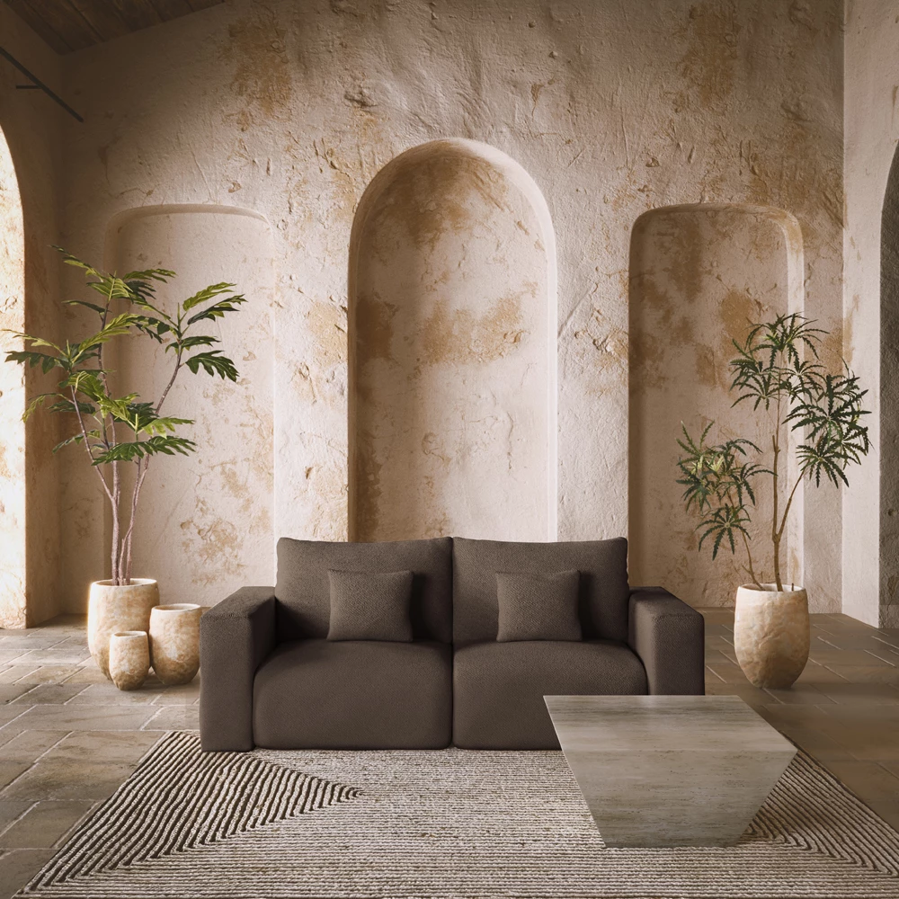 Fotelë këndore BOX me krah të kthyeshëm, ngjyrë kafe Vogue 5, 107x107x85