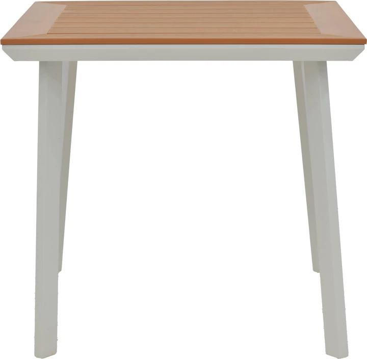 Tavolinë me karrige Synergy-Clutch, set prej 3 copash,, ngjyrë e bardhë dhe natyrale, 80x80x74cm