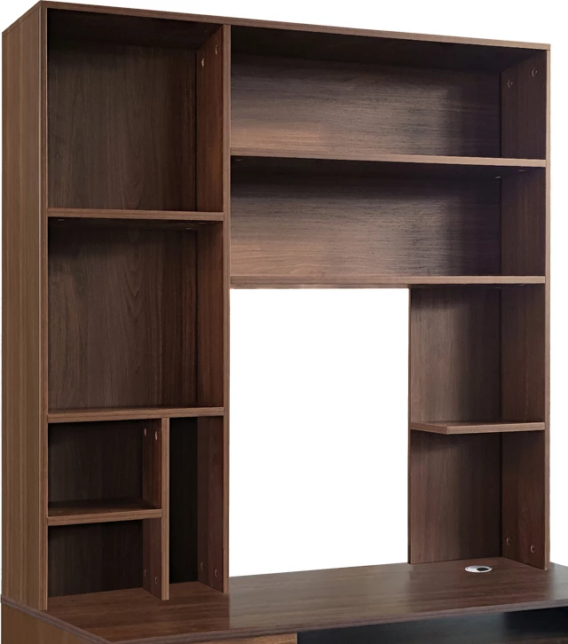 Tavolinë kompjuteri me bibliotekë Novelty, ngjyrë arre, 120x55x182cm