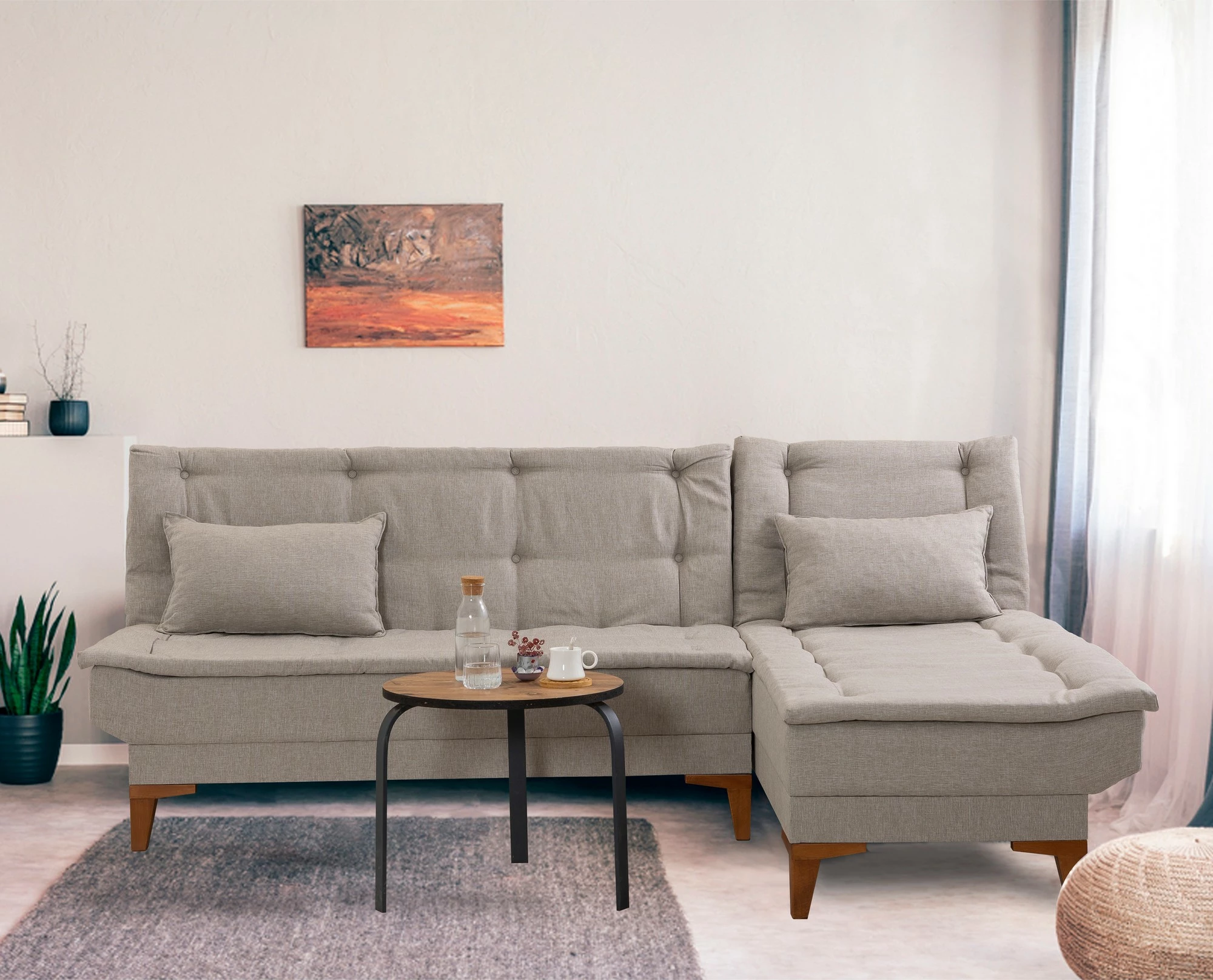 Kënd-sofë krevati Atelier del Sofa, Santo, krem