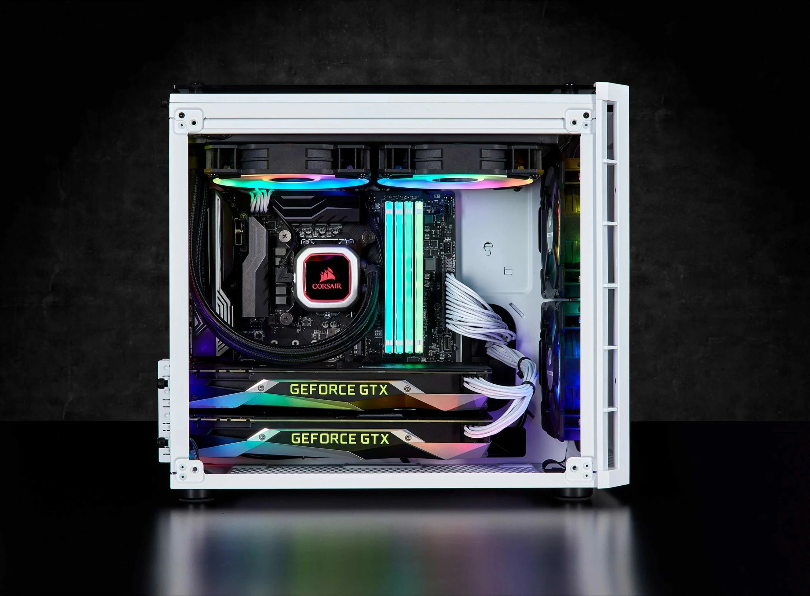 Kasë Corsair Crystal 280X, micro ATX, xham i temperuar, e bardhë