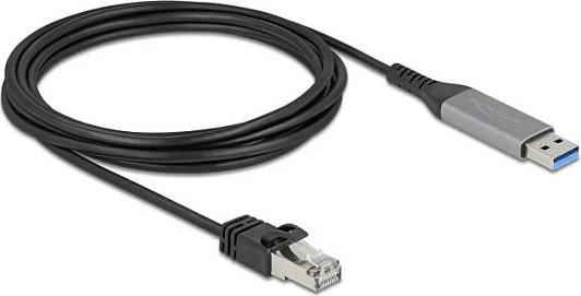 Kabllo rrjeti USB DeLOCK USB-A në RJ45 Gigabit Ethernet, 3 m, Cat6, e zezë/anthracite