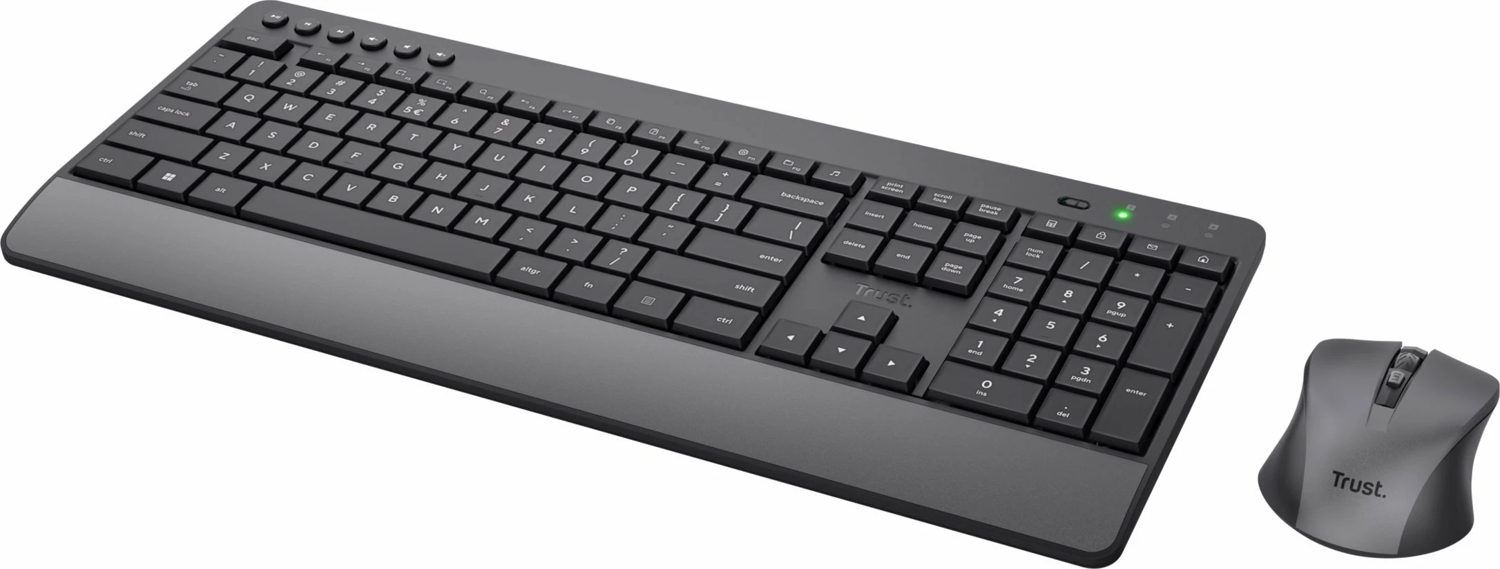 Set tastierë + Maus Trust Trezo Eco 24529, USB, layout US, me numpad, e zezë