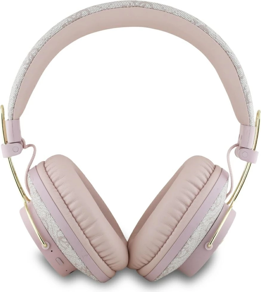 Kufje Guess Metal 4G Logo on-ear, Bluetooth 5.3, rozë, me çantë mbrojtëse