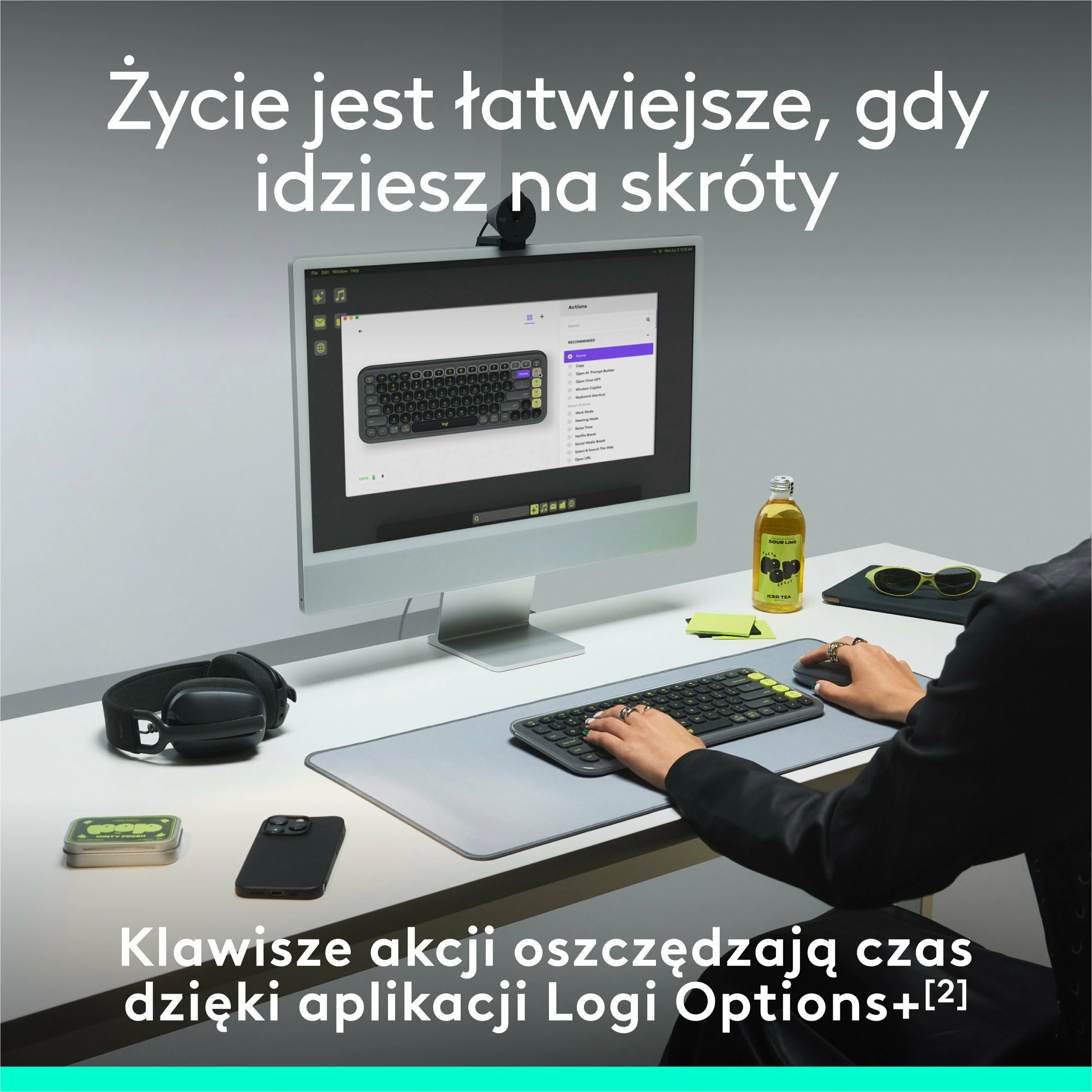 Tastierë Bluetooth wireless Logitech POP Icon Keys 920-013071, US INTL, pa numpad, pa ndriçim, grafit e zezë