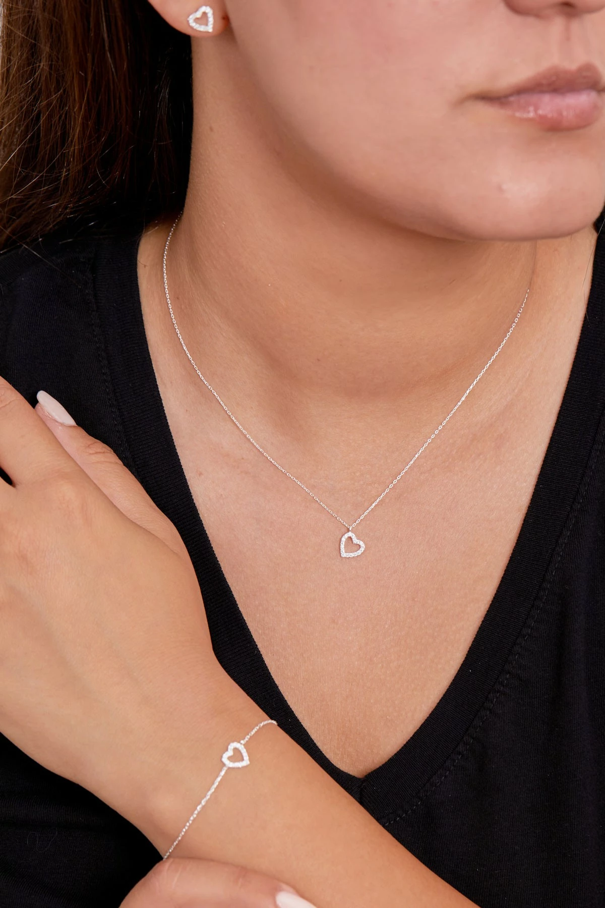Set varëse, byzylyk e vathë argjendi Elika Silver, ELKSET80075, ngjyrë argjendi