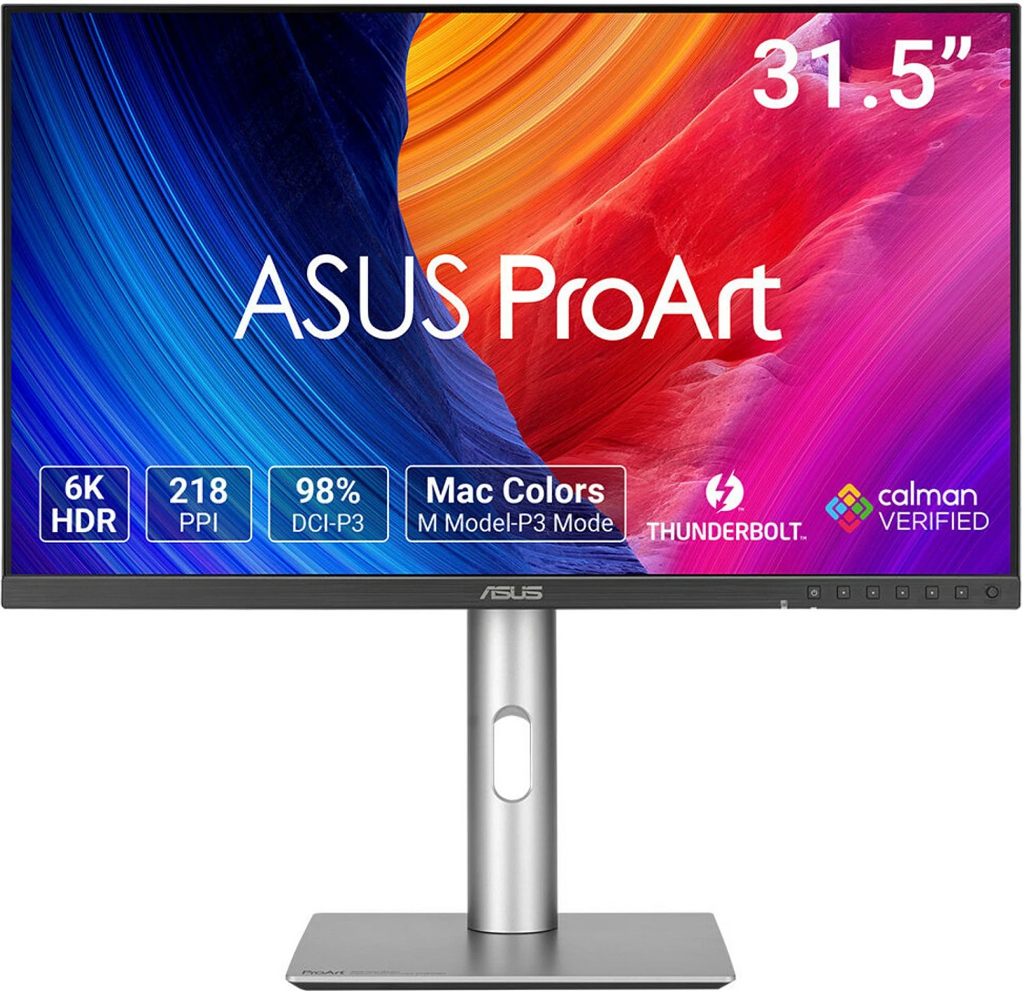 Monitor ASUS ProArt PA32QCV, 31.5", 6K, IPS/LCD, HDR600, Thunderbolt 4, Silver