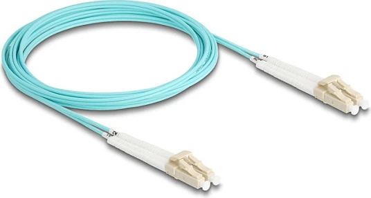 Kabllo fibër optike DeLOCK LC duplex në LC duplex, OM3 multimode, 3 m, aqua