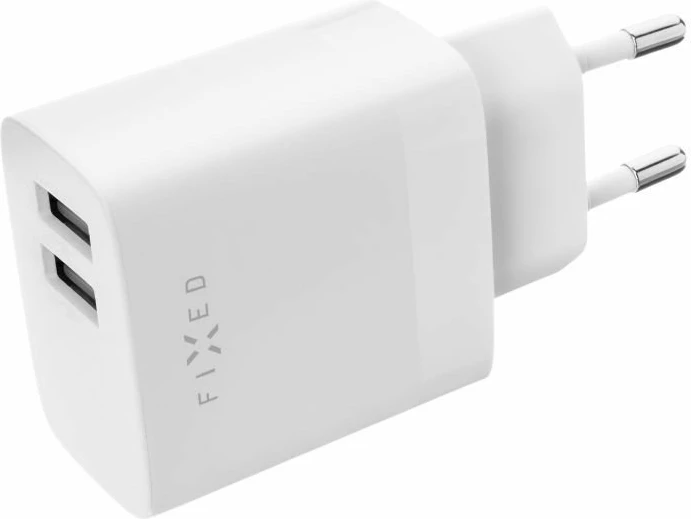 Karikues muri Fixed FIXC17N-2U-WH 17W, 2x USB-A, Quick Charge, kabllo 1.2 m, i bardhë