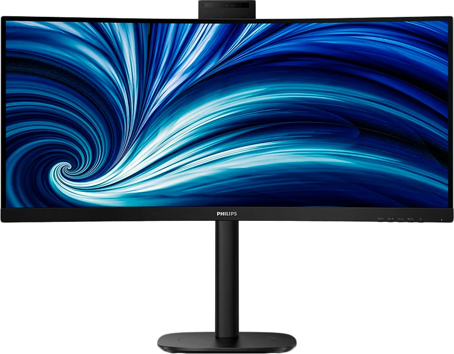 Monitor PHILIPS 34B2U3600CH 34\" Curved VA WQHD 3440x1440 120Hz USB-C PD 90W Webcam 5MP KVM, i zi