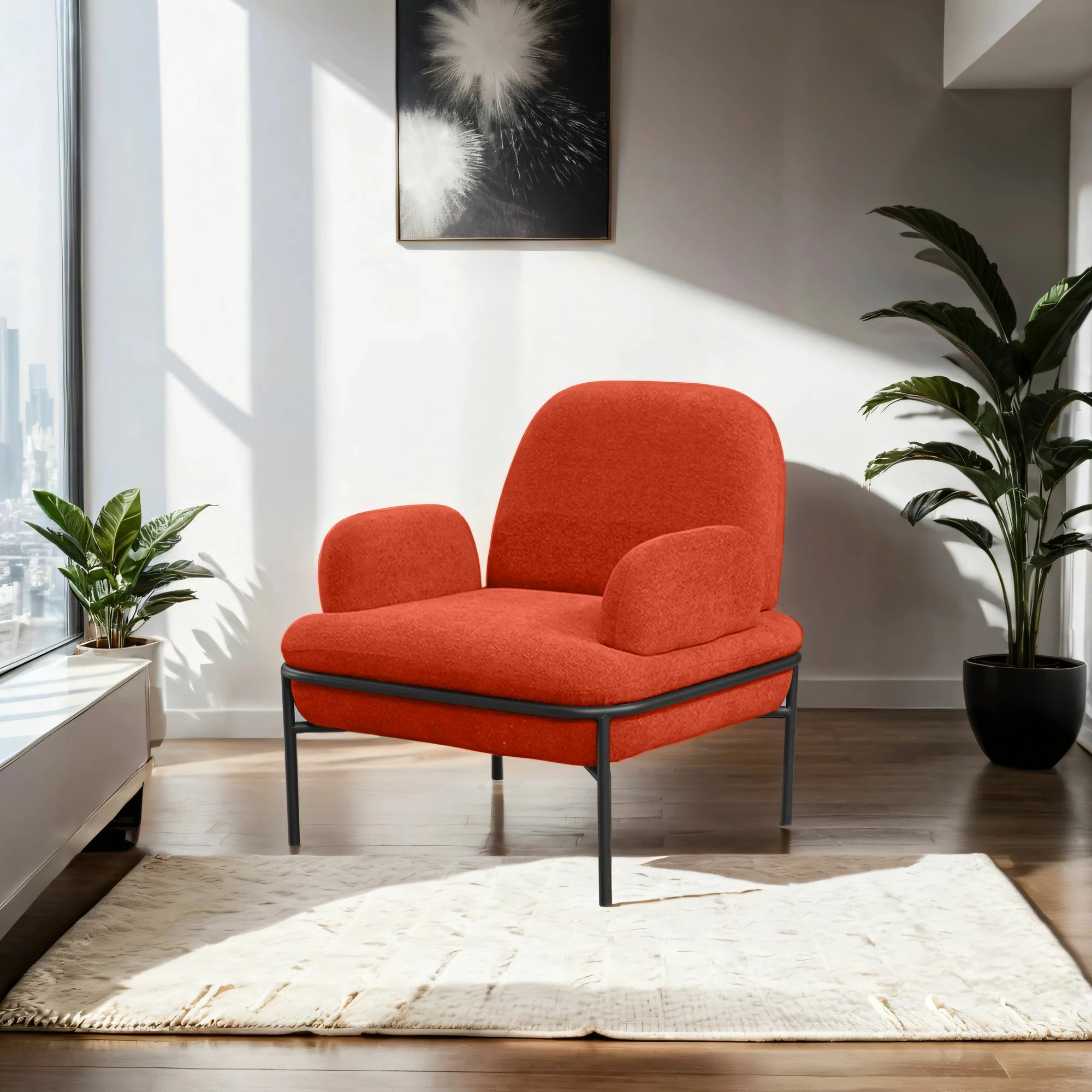 Karrige Wing, Atelier del Sofa, ngjyrë e kuqe tullë, Aster