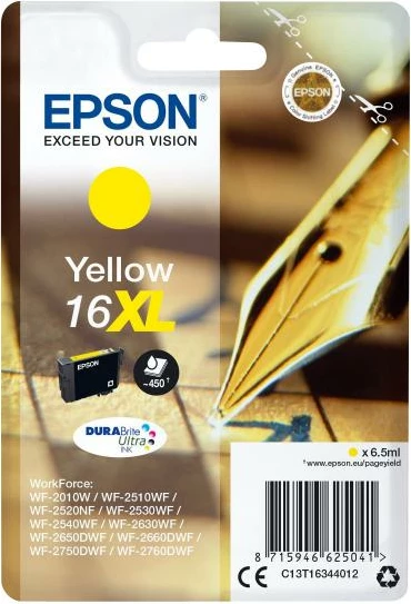 Fishek boje, Epson, 16XL C13T16344012, XL, origjinal, i verdhë