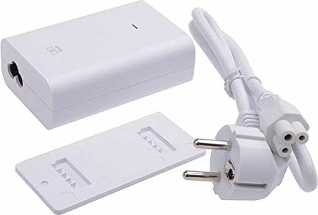 Injektor PoE Ubiquiti U-POE-AF 802.3af 48V/15W, i bardhë, set me kabllo rryme dhe kllapë montimi