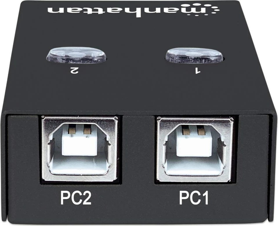 Switch Manhattan USB-A Automatic Sharing, 2x USB-B Porta, 480 Mbps, i zi