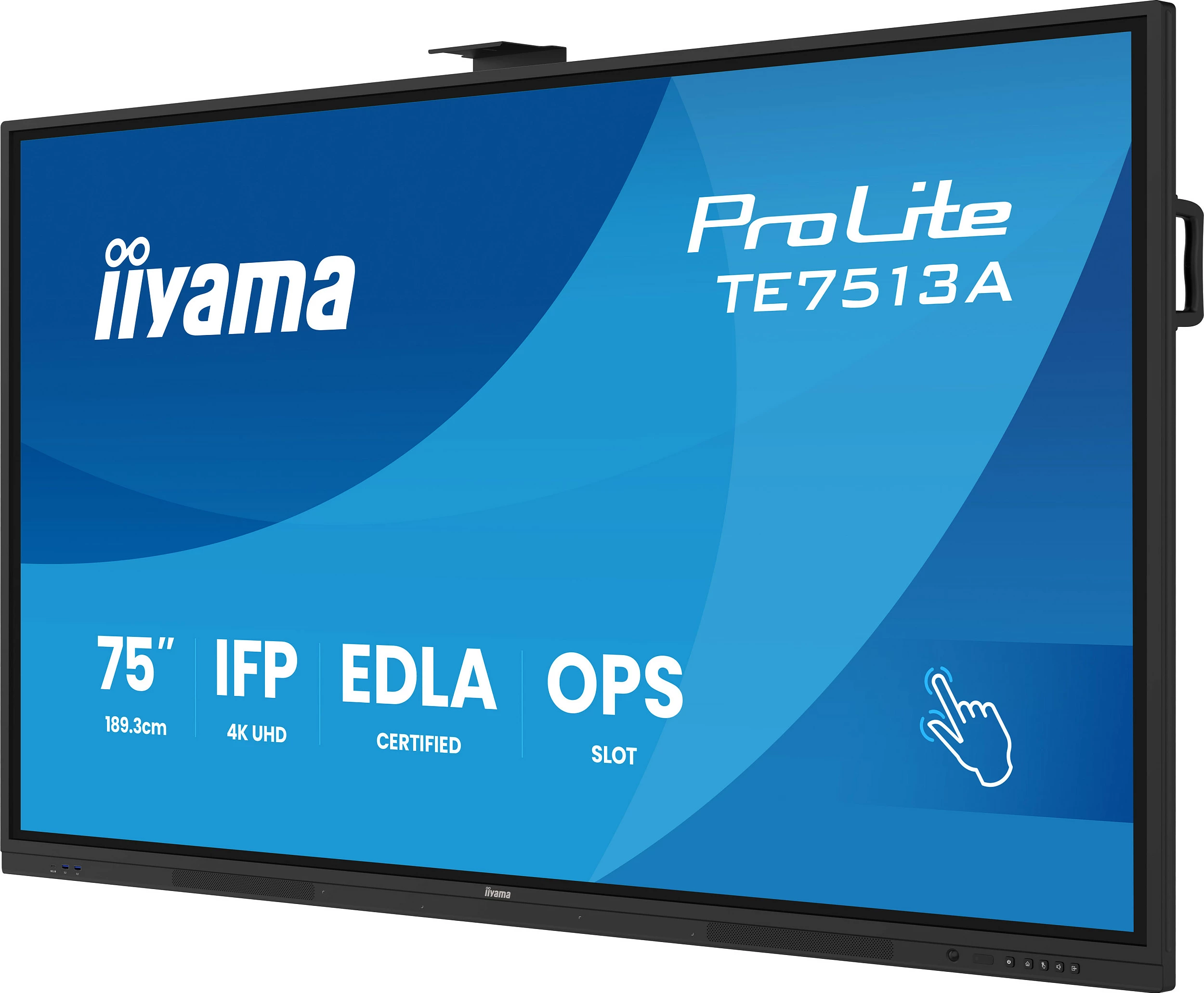 Ekran interaktiv iiyama ProLite TE7513A-B2AG, 75" 4K UHD, anti-glare, Bluetooth 5.0, i zi