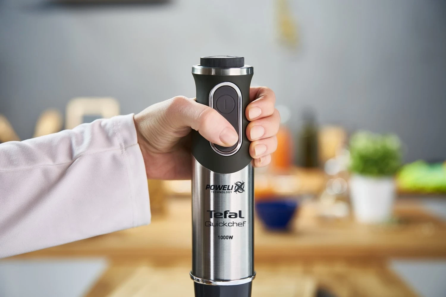 Blender dorë Tefal QuickChef, 1000W, 20 shpejtësi, zi-argjend