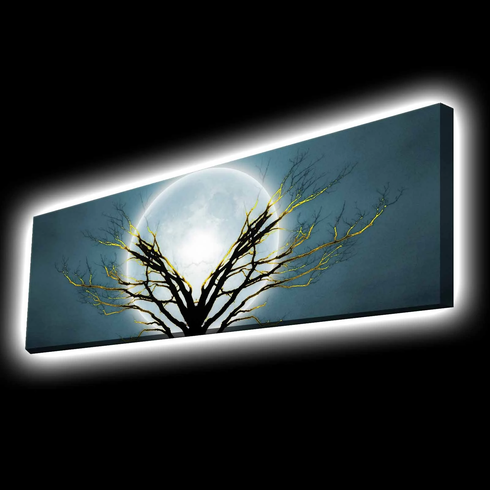 Pikturë dekorative me drita LED, shumëngjyrëshe, 30x90cm, Wallity 3090KTLGDACT-018