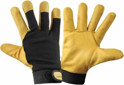 Doreza pune dimërore mbrojtëse LAHTI PRO L251209K nr. 9, lëkurë dhie me astar fleece, verdhë/zezë