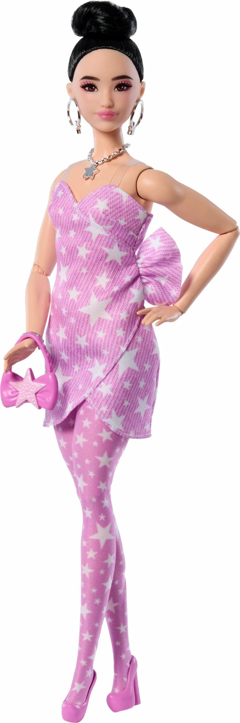 Kukull Mattel Barbie Deluxe Style #11 JJN71, me fustan xhins wrap me yje, me aksesorë, rozë