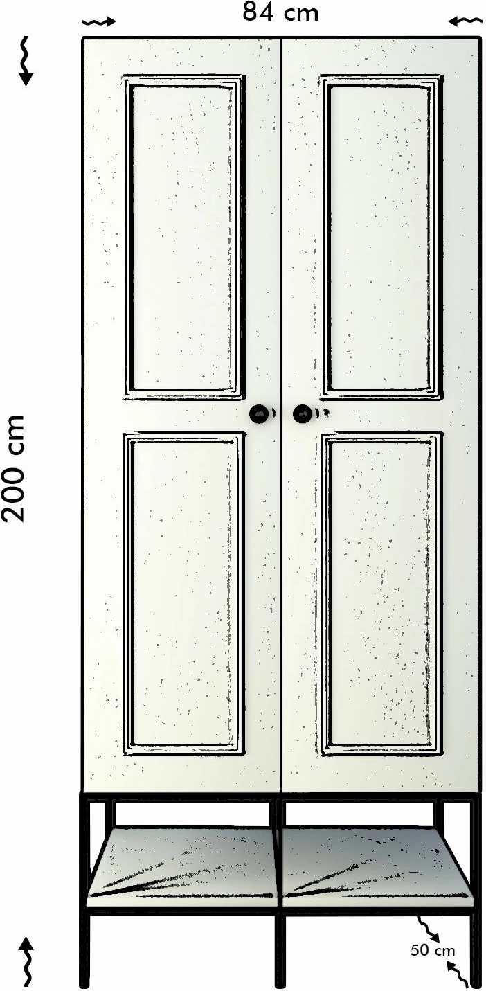 Dollap Hanah Home, Martin 2, i bardhë, i zi, ari