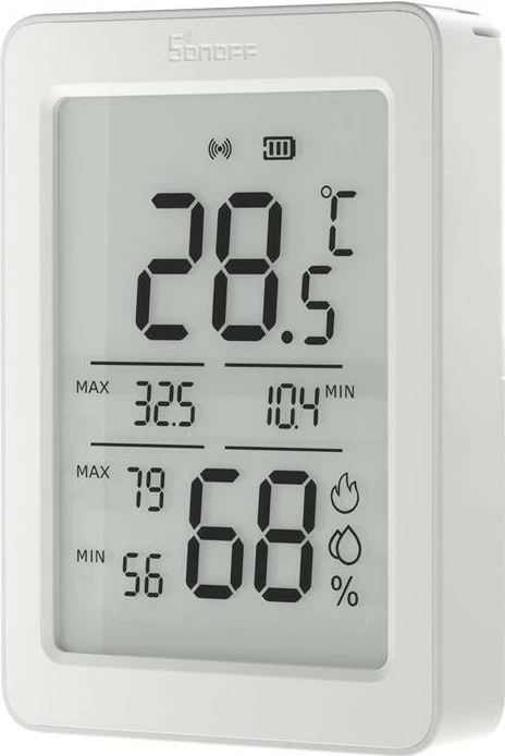 Sensor Sonoff AirGuard TH SNZB-02DR2, Zigbee, Bluetooth, LCD, bardhë