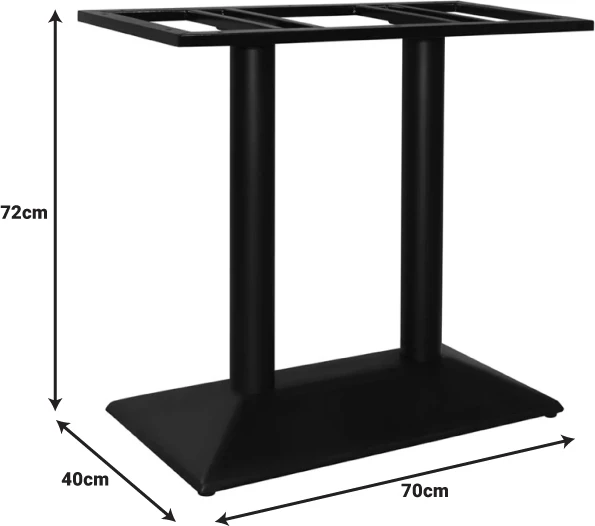 Bazë tavoline metalike, ngjyrë e zezë, 80x40x72cm