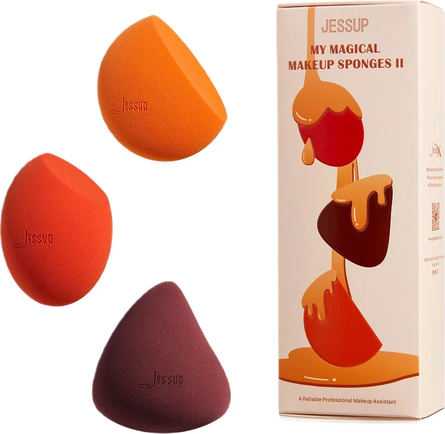 Sfungjer për grim JESSUP My Magical Makeup Sponges II për femra, 3 copë