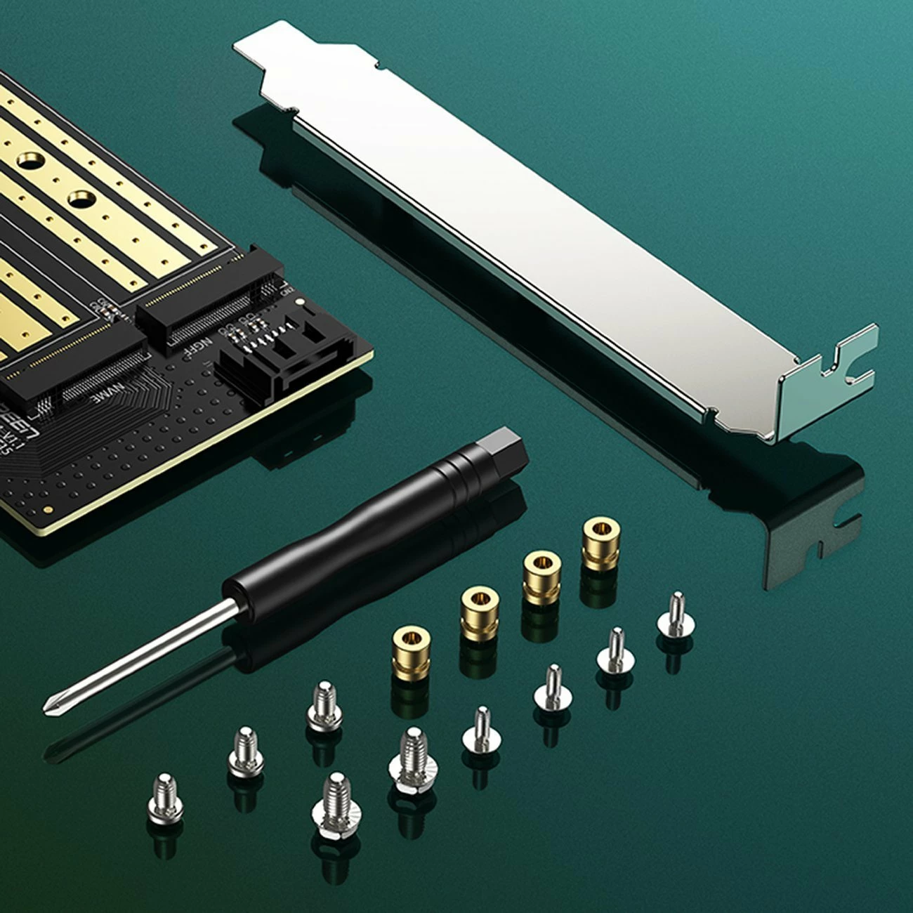 Kartë adapter PCIe Ugreen CM302 PCIe 3.0 x4 për SSD M.2 M-Key + M.2 B-Key, e zezë
