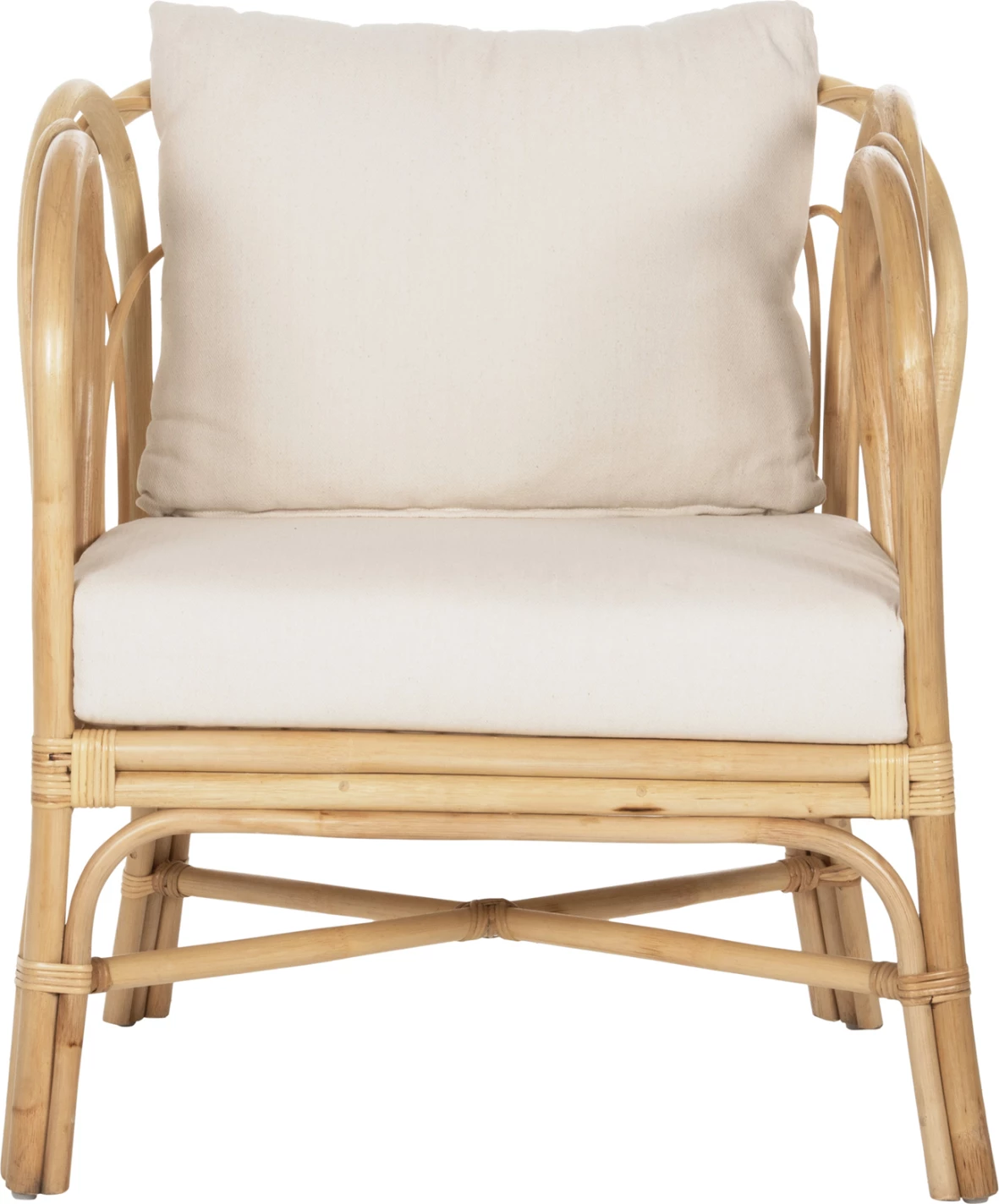 Karrige e uljes ESTOR FH9817 rattan, jastëk natyral-bardhë, 78x75x92H cm