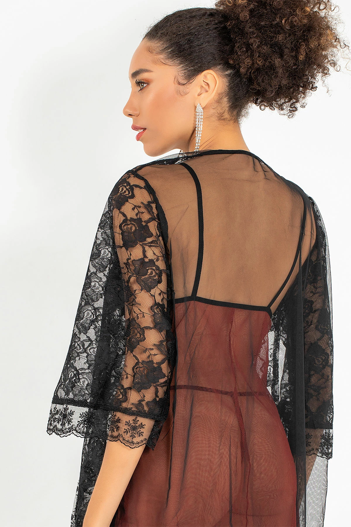 Babydoll Jumeon, ngjyrë e kuqe kafe, 2 copë, 011-008002