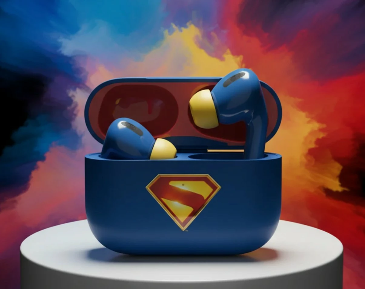 Kufje Moye Superman True Wireless (TWS) Bluetooth 5.4, me kuti karikimi USB-C, blu