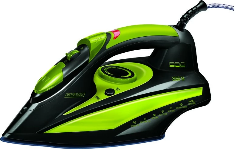 Hekur me avull MPM MZE-04/C, 2800W, taban qeramike, i zi/gjelbër