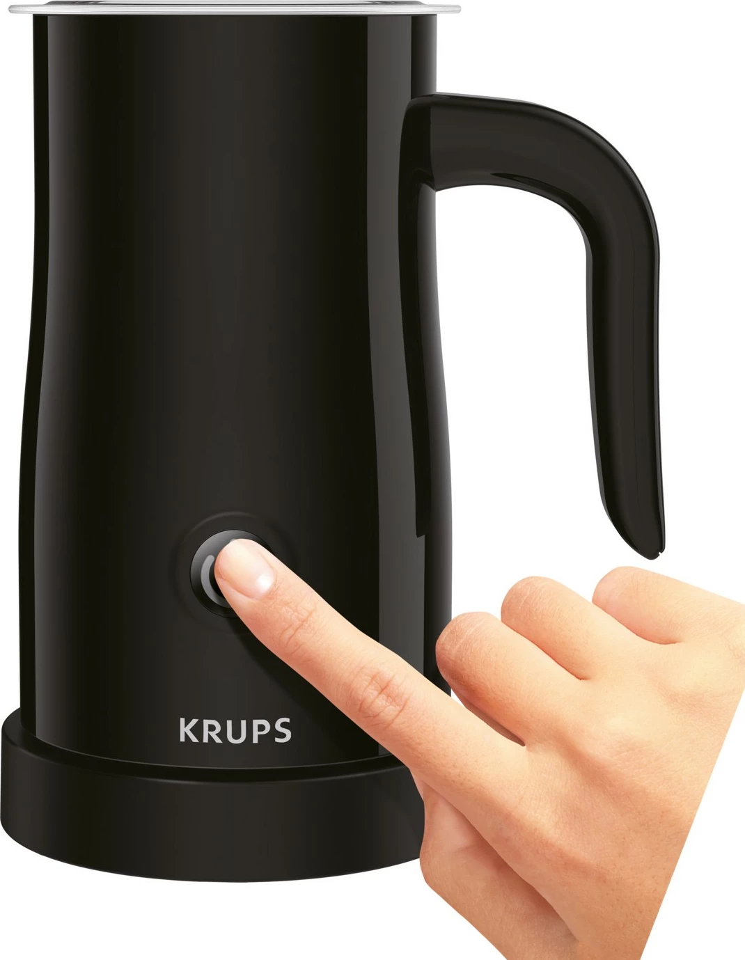 Shkumëzues qumështi Krups XL1008, automatik, 150 ml, inox, i zi