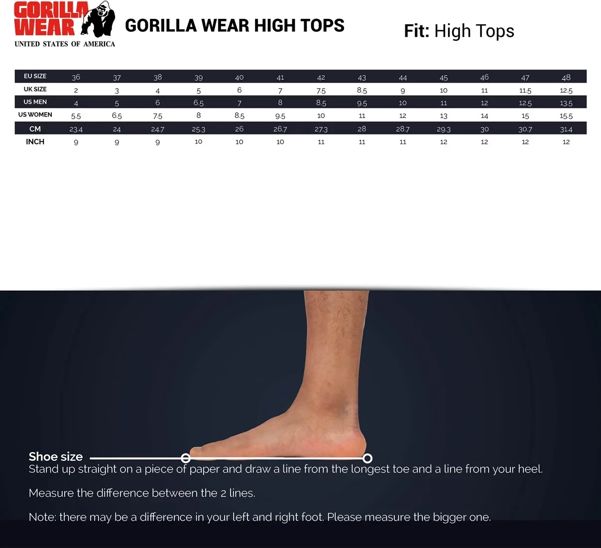 Gorilla Wear High Tops Black [Madhësia: 40]