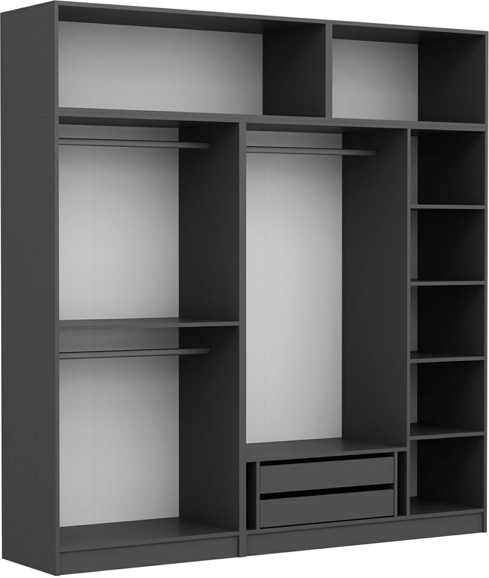 Dollap garderobe, ngjyrë dore, Skye Decor, 225x235x52cm, 9 pjesë