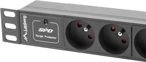 Kasë rryme Lanberg PDU-03E-0200-IEC-BK, 1U, 3x 230V, 2m, e zezë
