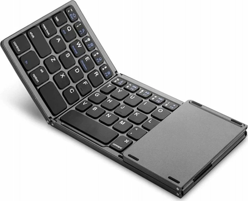 Tastierë Bluetooth palosëse Strado Universal Foldable, me touchpad, layout US, e zezë/gri