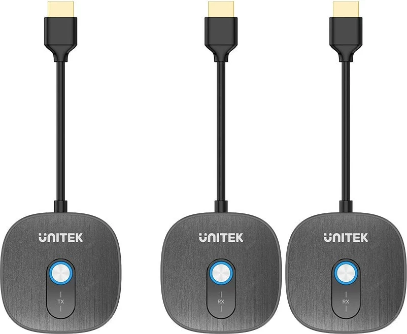 Transmiter HDMI pa kabllo Unitek 1080p, 1 TX + 2 RX, FullHD 60Hz, i zi